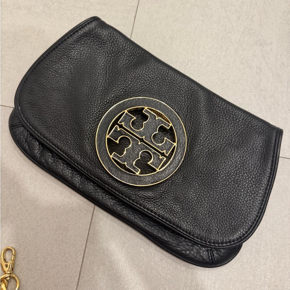 Tory Burch Black leather clutch